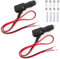 GUNGY Zigarettenanzünder Stecker mit Schalter 12 V/24 V Autostecker mit 60 cm Verlängerungskabel 14AWG Zigarettenanzünder Steckerkabel mit Sicherung 15A für Auto LKW Wohnmobil 2 Stück
