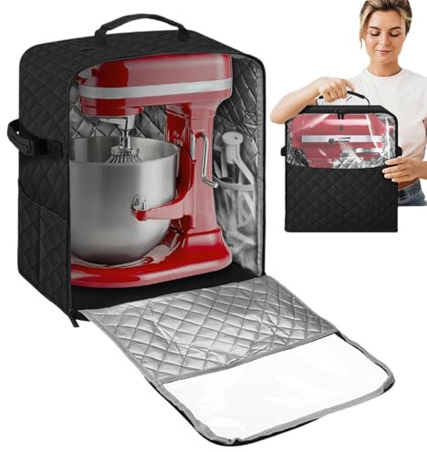 Protective Mixer Cover with Handle, Heavy Duty Cover for Stand Mixer, Dust Proof Stand Mixer Storage Cover, Easy Clean Appliance Dust Covers for Stand Mixers and Extra Accessories (Small, Large)