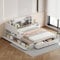 FEZTOY Kinderbett, 140x200, Doppelbett, multifunktionales Kinderbett mit Schubladen, Bücherregal und Stauschrank, großer Stauraum, Lattenrost, Stauraumbett, ohne Matratze