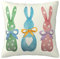 COCHIE DREI Bunte Hase Ostern Kissenbezug, 40x40 cm Dekorativ Kissenhülle Ostern Frühling Saisonnal Zierkissenbezug Couch Wohnzimmer Deko