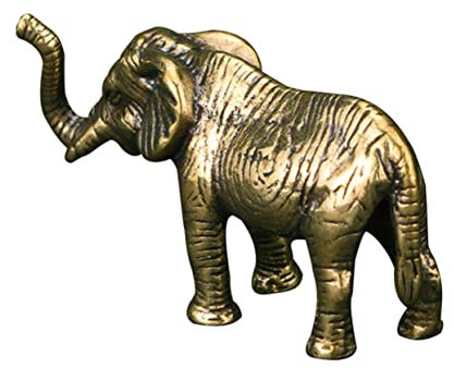 Garneck Elefantenornament aus Messing Statue Jade-Kaiser-Ornament Elefanten Sammlerstück Elefant aus Naturstein bastelzeug aussendeko kleine Messingverzierung Desktop Messingdekor Golden