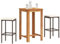Homgoday 3-TLG. Gartenbar-Set Braun Massivholz Akazie und Poly Rattan Gartenbar Set Bartisch Barstühle Theke Bar Tresen Gartentheke Stehtisch Barhocker Gartenmöbel Sitzgruppe Gartenset