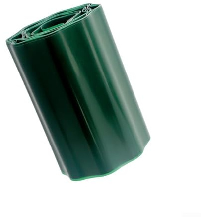 Rasenkante für den Außenbereich, dekorativer Gartenzaun für Rasen, Beete und Wege (30 cm hoch, robustes Polypropylen, grün, Rolle mit 9 m)