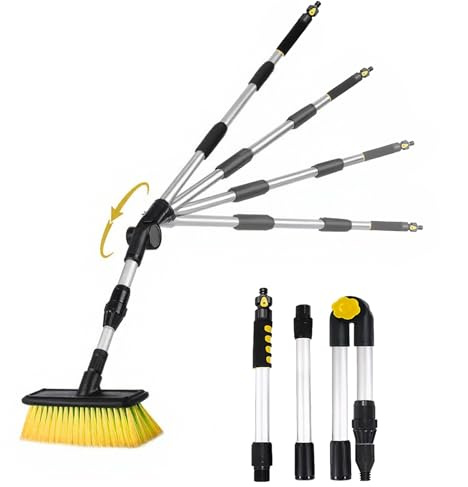 160cm Long Handle Car Wash Brush, Detachable Soft Bristle Car Wash Brush, Scratch-Resistant and Easy to Clean, Can Be Connected to a Water Hose, Suitable for Home Car Washing, Rvs, And Cars