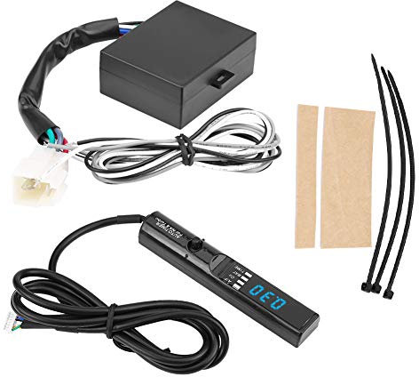 Keenso Temporizador de Turbo Automático, Dispositivo de Temporizador de Turbo Automático de 12V de 12V, Pantalla Digital LED de Control de Lápiz Negro de la Pluma Negra (luz azul)