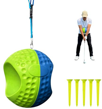 Tatqilo Golf Training Aids, Forearm Connected Golf Swing Trainer with 5 Golf Tees & Lanyard, Golf Swing Training Aid for Posture Correction, Consistent & Precise Swings, Effective Golf Training Ball,M
