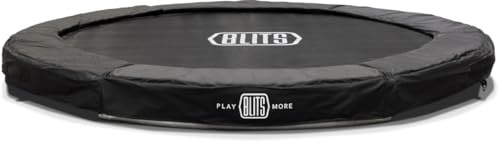 BLITS Urban Sports Inground Trampolin, 244 cm Durchmesser, Schwarz, für Garten, sicheres Springen auf Bodenhöhe