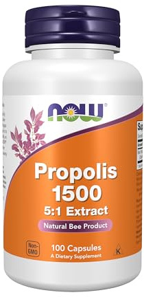 NOW Foods Supplements, Propolis 1,500 mg with 5:1 Concentrate, Natural Bee Product, 100 Veg Capsules
