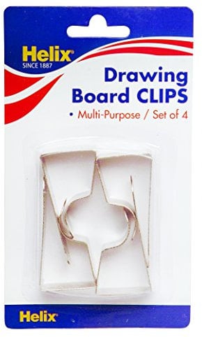Helix Drawing Board Clips (Pack of 4), silver