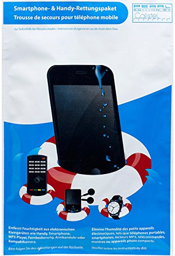 PEARL Handy Entfeuchter: Smartphone- & Handy-Rettungspaket zur Soforthilfe bei Wasserschaden (Trockner, Trockenbeutel, Senior)