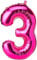 Unique Party 55733 - 86 cm Palloncino Gigante in Foil Rosa Numero 3