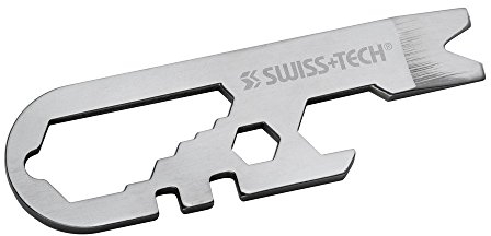 Swiss+Tech ST67129 Mikroschlüssel Multi-Tool, Edelstahlkonstruktion, für Schlüsselanhänger, Auto, Camping, Hardware, (Einzelpack)
