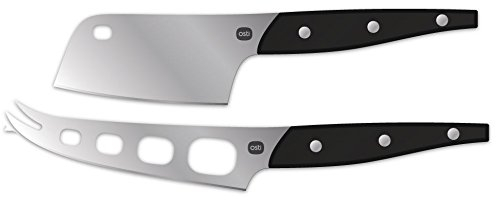Osti Käsemesser Geschenk-Set 2-teilig- zwei elegante Käsemesser mit eleganter Spezialklinge aus Edelstahl für Hartkäse und Weichkäse - Nordisches Design aus Dänmark