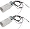 sourcingmap Lamp Socket, 111-240V 2A E14 52x23mm LED Bulb Light Holder for Floor Desk Table Lights, Plastic White, Pack of 2
