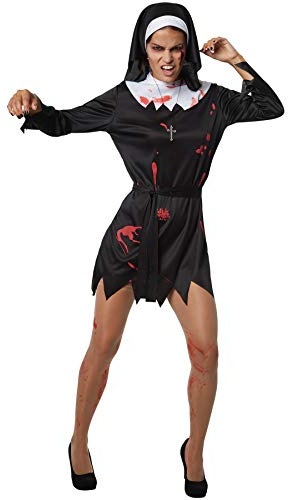 dressforfun 900439 - Damenkostüm gruselige Nonne, Einteiliges Gewand in Schwarz und Weiß