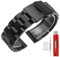 Kai Tian 18mm Cinturino in metallo Acciaio inossidabile nero con fibbia a pulsante pieghevole Cinturini orologi da donna