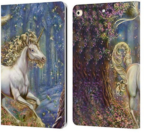 Head Case Designs sous Licence Officielle Myles Pinkney Licorne Mythique Étui Portefeuille en Cuir Compatible avec Apple iPad 9.7 2017 / iPad 9.7 2018