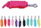 NETPROSHOP Einfarbiger Nylon Strick Führstrick mit Panikhaken Länge 2 Meter Farbauswahl, Farbe:Pink