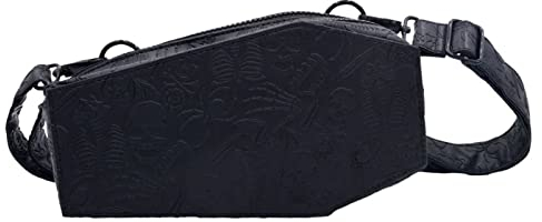 kreepsville 666 Sarg Hüfttasche Totenkopf Spinne Skelett Gotisch Umhängetasche