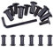 Swpeet Lot de 25 boulons hexagonaux M6 x 16 mm en acier carbone noir avec 1 clé Allen, tige de vis pour meubles, boucle de ceinture à tête longue, boulons de reliure en cuir