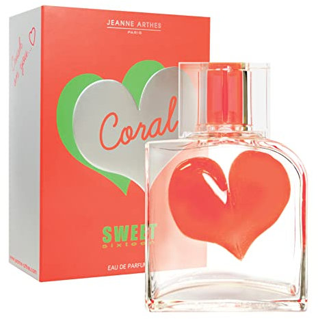 JEANNE ARTHES - Parfum Femme Sweet Sixteen Coral - Eau de parfum - Flacon Vaporisateur 100 ml - Fabriqué en France à Grasse