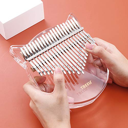 TREELF TF-21C 21 Tasten Kalimba Acryl Daumen Klavier 21 Tasten Mbira Transparent Keyboard Instrument Geschenk für Kalimba Liebhaber und Anfänger