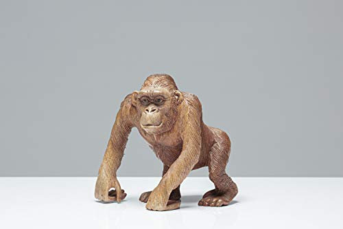 Rikmani - Deko Holzfigur Weise AFFE Nichts Böses tun Holzdeko Glücksbringer Skulptur aus Holz (Junger Gorilla)