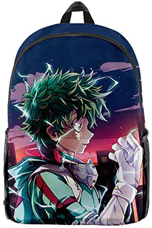 My Hero Academia Rucksack, Schultasche, Motiv: No Hero Academia, Izuku, Midoriya, Deku, Todoroki, Shoto, Oxford, Tagesrucksack, Freizeittasche, Outdoor-Tasche, Computertasche für Schule, Büro, Reisen,