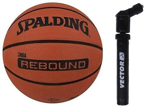 Spalding NBA Rebound Basketball Ball Indoor Outdoor Spielball Größe 6 + Pumpe