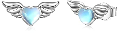 VONALA Guardian Angel Wings Ohrringe Sterling Silber Kommunion Taufe Schmuck Geburtstag Geschenk für Damen Mädchen Kinder