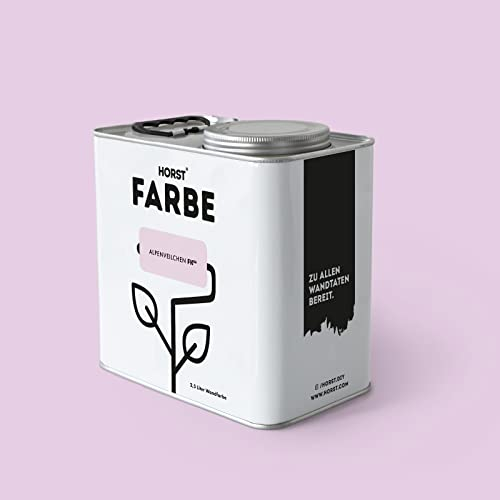 HORST Wandfarbe Alpenveilchen 2,5L - Hochwertige Innen-Farbe - Hohe Deckkraft & Schnelltrocknend - Geruchsneutral - Spritz- & Tropffrei - 100% Natürlich - rosa