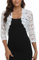 MISS MOLY Boléro en dentelle pour femme - Cardigan court à manches 3/4 - Pour mariage, cocktail, Blanc., 38