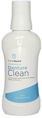 FreshGuard Denture Clean Concentrated Liquid Cleanser For Metal & Plastic Base Dentures - 3 Months Use