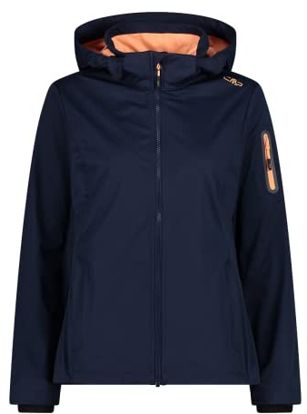 CMP - Leichte Softshelljacke für Damen mit abnehmbarer Kapuze, Blauer Sonnenaufgang, D34