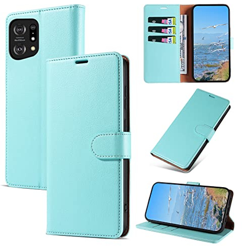 KKEIKO Hülle Kompatibel mit Oppo Find X5, Magnet Klappbar Handyhülle mit Kartenfach, PU Leder Stoßfest Schutzhülle für Oppo Find X5, Grün