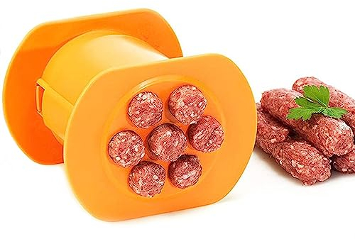 Cevapcici Presse Hot Dog Maker - Manual Hot Dog Wurstform Set, DIY-Küchenutensilien, Cevapcici Maker Hot Dog Maschine Fleischstäbchen Quetscher (Orange)
