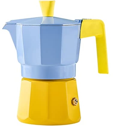 Coffee Moka Pot Two-valve Moka Pot Home Italian Small Coffee Maker Espresso Machine Hand-brewed Coffee Pot Set Simple to Use (Color : Blue, Size : 100ml) (Blue 100ml) The New