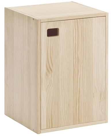 Astigarraga Kit Line Armario Almacenaje Dinamic 1 Puerta y 2 Baldas, Madera Pino - 53,5x37,3x33cm