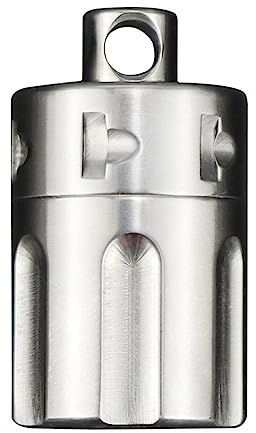 DONGKER Pastillero de titanio, pequeño pastillero con llavero, resistente al agua, caja de pastillas de emergencia para exteriores, camping, medicamentos de emergencia (L)