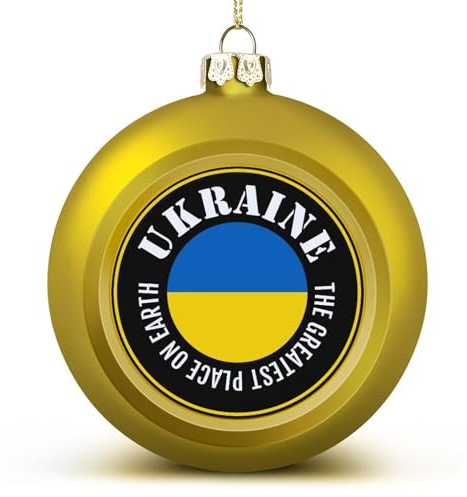 The Greatest Place On Earth Ukraine Weihnachtskugel Ornament Ukraine Flagge Weihnachtsbaum Anhänger hängende saisonale Urlaubsdekoration für Zuhause Bauernhaus Weihnachtsdekoration