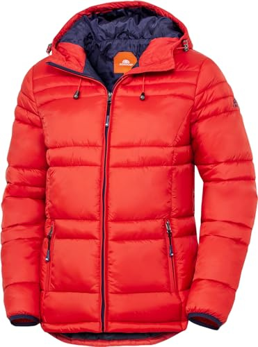 NORDCAP Steppjacke Damen, leichte Übergangsjacke, sportlich mit Kapuze, ideal für Frühling und Sommer, Rot-orange, Gr. 44