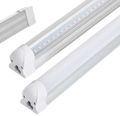 HOMEDEMO 1-LED Röhre 90cm Leuchtstoffröhre komplett Set mit Fassung, LED Deckenleuchte erweiterbar, Led Lichtleiste Unterbauleuchte, Röhrenlampe, Milchige 6000K
