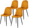 ML-Design Esszimmerstühle 4er Set, Senfgelb, Küchenstuhl mit Samtbezug, Wohnzimmerstuhl mit Rückenlehne, Polsterstuhl mit Metallbeinen, Ergonomischer Stuhl für Esstisch, Esszimmerstuhl Scandinavian