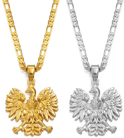 ZISTRCBAO Polen-Symbol-Adler-Anhänger-Halsketten, Für Damen Und Herren, Polska-Polen-Schmuck, Klassischer Hip-Hop-Schmuck Für Damen Und Herren, Trend-Party-Modeschmuck