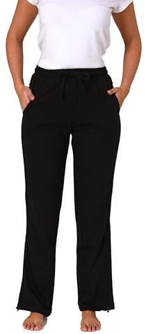 Normann Care Damen Funktions Rehahose mit seitlichen Reißverschluß Jogginghose, Farbe:schwarz, Größe:M