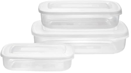 Tontarelli Set 3 Pezzi Contenitori Frigobox Rettangolari Trasparenti
