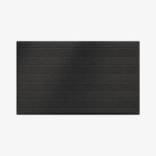 Waterhog Machine Washable Door Mat, Herringbone Charcoal 60 x 90 cm - Heavy Duty Dirt Trapper Entrance Mat, Non-Slip Rubber Backed, Indoor/Outdoor Use, Made in Europe
