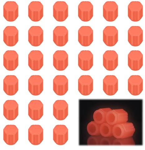 Thoquene 30 Stück Autoreifen Ventilkappen, Leuchtendes Auto Reifenventil