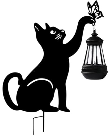 ETUCYNG Süße Katze Pfahl Licht - Outdoor Solarbetriebene Lampe - Süße Katze Solarbetriebene Außenleuchte, Geeignet für Gartendekoration, Nachtlicht, Hofbeleuchtung