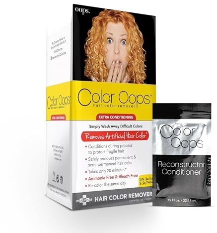 Color Oops Extra Conditioning Hair Color Remover and Reconstructor Conditioner Bundle, Hair Dye Remover Processes in 20 Minutes, Safely Removes Permanent & Semi-Permanent Dye